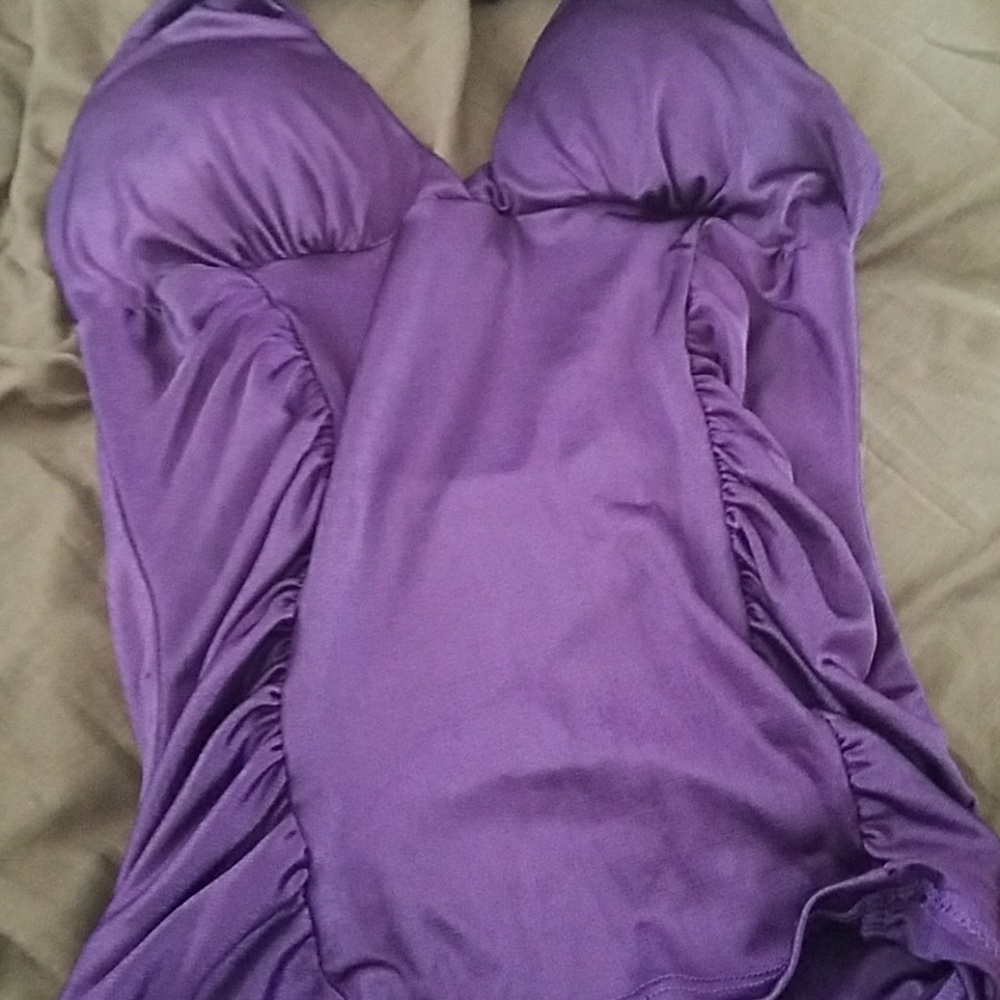 Purple halter top